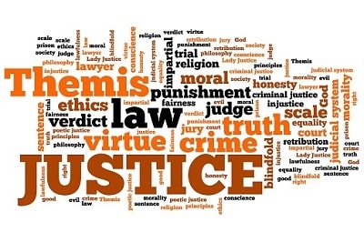 montage of criminal justice related words