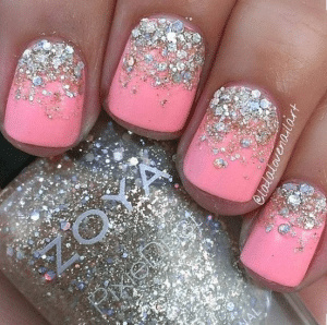 nail trends silver sparkles style glam